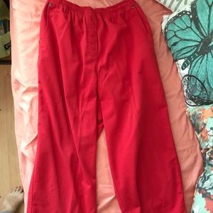 Red Denim Like Capris w/ pockets
